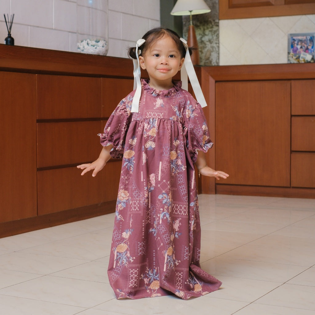 Image of Eclemix Tunic Siana Exclusive Printing | Atasan Tunik Wanita A-Line Lengan Panjang Motif Etnik | Family Set